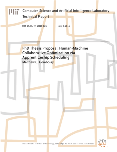 PhD Thesis Proposal: Human-Machine Collaborative Optimization via Apprenticeship Scheduling