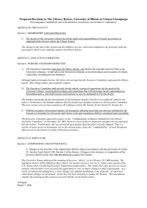Proposed Revisions to The Library Bylaws, University of Illinois at...