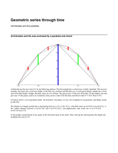 Geometric series through time Archimedes and the parabola.