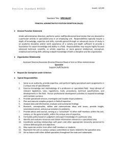 SPECIALIST Position Standard #49920