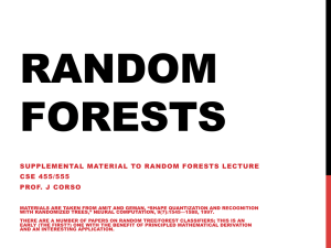 RANDOM FORESTS SUPPLEMENTAL MATERIAL TO RANDOM FORESTS LECTURE CSE 455/555