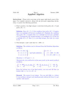 Applied Algebra