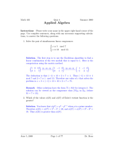 Applied Algebra
