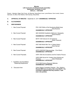 Minutes LAS Curriculum and Requirements Committee Wednesday, December 14, 2011 – COH 2036