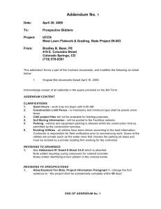 UCCS West Lawn Project Addendum No. 1: Revisions & Clarifications