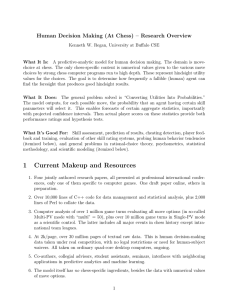 Human Decision Making (At Chess) – Research Overview