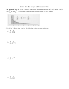 Section 10.3: The Integral and Comparison Tests
