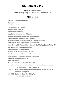 SA Retreat 2015 MINUTES  Where: