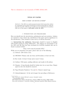 This is a submission to one of journals of TMRG:... TITLE OF PAPER