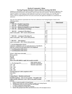 Harford Nursing Program Selection Criteria