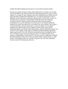 Liability threshold modeling increases power in case-control association studies