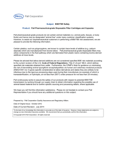Pall Filter Cartridges: BSE/TSE Safety Information