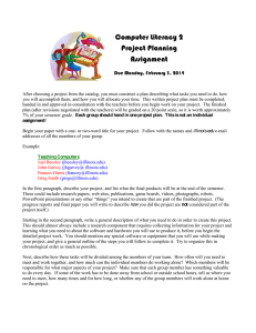 Computer Literacy Project Plan Assignment