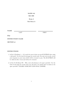 MATH 152 Fall 1995 Exam 2 Test Form A