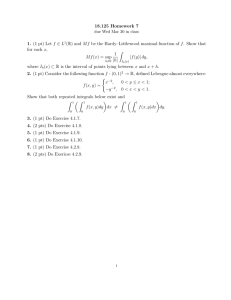 18.125 Homework 7 1. (1 pt) Let f ∈ L