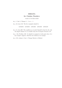 ERRATA for Catalan Numbers