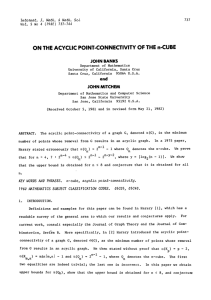 POINT-CONNECTIVITY OF THE n-CUBE ON THE ACYCLIC