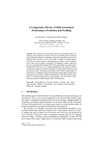 A Comparative Review of Skill Assessment: Performance, Prediction and Profiling Guy Haworth