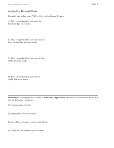 Page 1 Section 2.4: Bernoulli Trials