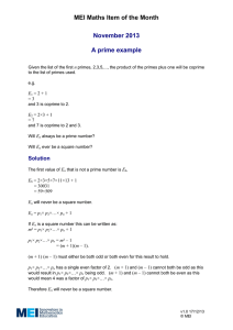 MEI Maths Item of the Month November 2013  A prime example