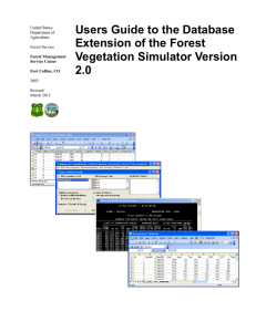 DB-FVS User Guide: Forest Vegetation Simulator Database Extension