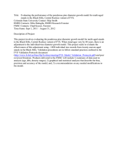 Title:   Evaluating the performance of the ponderosa pine... stands in the Black Hills, Central Rockies variant of FVS.
