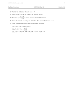1 In Class Questions MATH 151-Fall 02 October 24