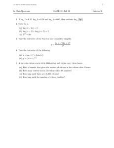 1 In Class Questions MATH 151-Fall 02 October 31