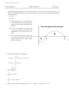1 In Class Questions MATH 151-Fall 02 December 5