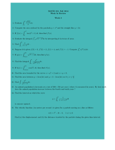 MATH 152, Fall 2014 Week In Review Week 2 √