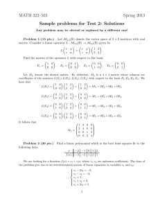 MATH 323–503 Spring 2013 Sample problems for Test 2: Solutions