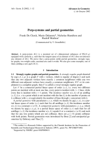 Perp-systems and partial geometries Rudolf Mathon Advances in Geometry