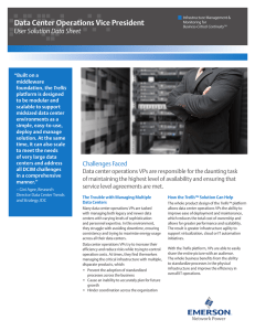 Data Center Operations Vice President User Solution Data Sheet