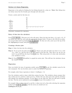 Page 1 Section 1.3: Linear Regression