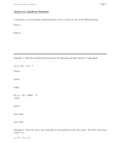 Page 1 Section 2.3: Quadratic Functions