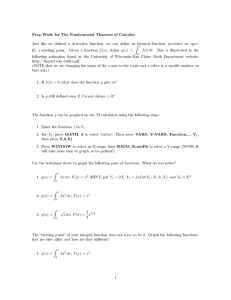 Prep Work for The Fundamental Theorem of Calculus