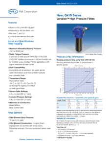 Versalon G410 High Pressure Filters Data Sheet