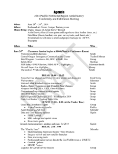 Agenda 2014 Pacific Northwest Region Aerial Survey Conformity and Calibration Meeting