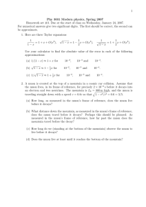 1 Phy 3031 Modern physics, Spring 2007