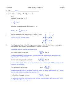 ©Zarestky Math 366 Quiz 1 Version A 9/8/2009 NAME:_______