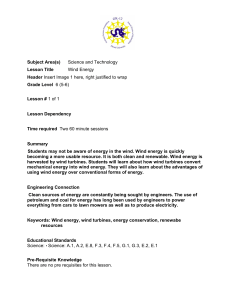 Wind Energy Lesson Plan for 6th Grade