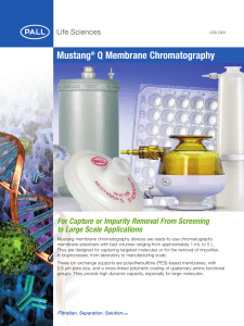 Mustang Q Membrane Chromatography - Pall Product Brochure