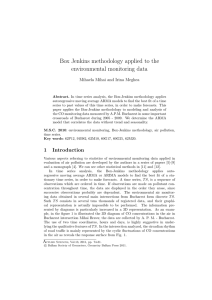 Box-Jenkins Methodology for Environmental Monitoring Data Analysis