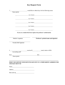 Key Request Form - Room Access Authorization