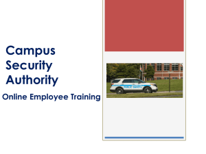 Campus Security Authority Online Employee Training