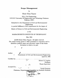 Scope Management in Construction Projects: A Thesis
