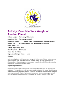 Activity: Calculate Your Weight on Another Planet