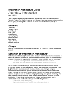 Agenda &amp; Introduction Information Architecture Group