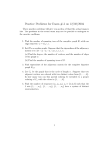 Practice Problems for Exam # 3 on 12/02/2004