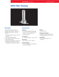 AETE Gas Filtration Housing Data Sheet | Pall Corporation